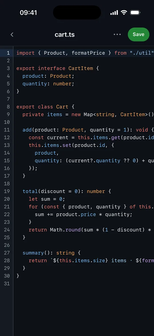 Code editor